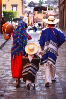 Family walking, San Miguel de Allende, Mexico, 2011